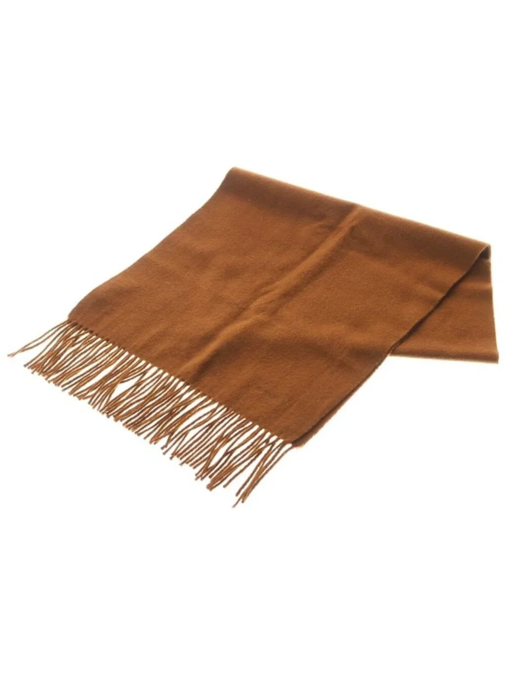 Hermes Cashmere Fringe Shawl Scarf Brown